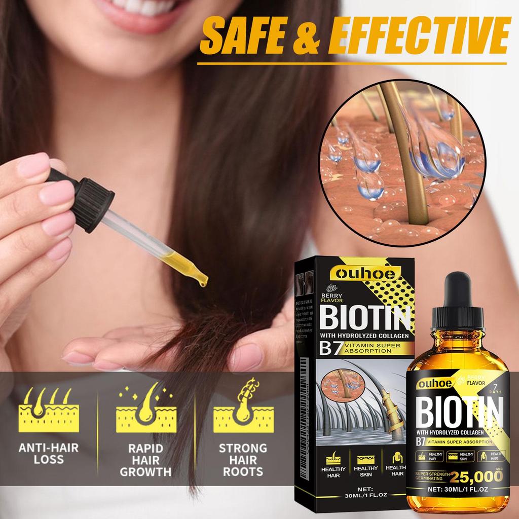 Collagen & Vitamin B7 Hair Oil, Nourishing & Gentle Hair Care, Softens & Smooths Hair