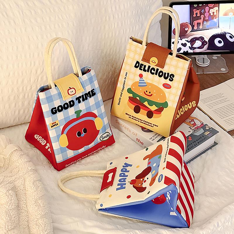 Cute Cartoon Lunch Bag For Picnic Travel Thermal Breakfast Organizer Insulated Waterproof Storage Bag Lunch Box Accessories