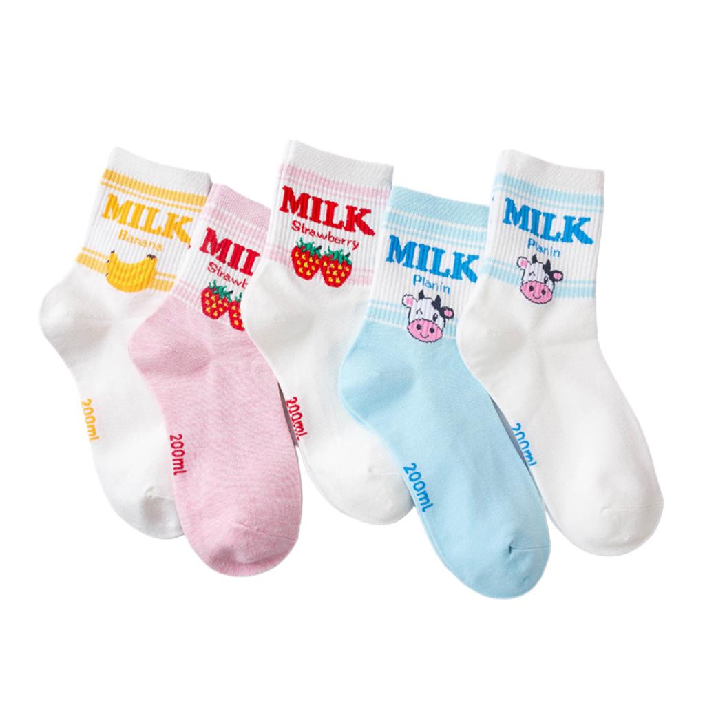 5 P Women's Socks Fruit Socks Fashion Casual Socks Novelty Crew Socks Sweet Cute Fun Socks Cotton Comfortable Socks