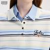 Teenie Weenie Women's Striped Polo T-Shirt with Bear Lettering