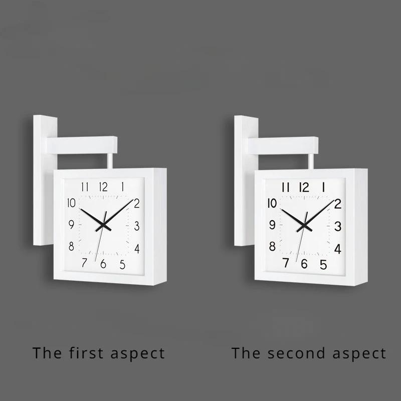 Wooden Double Sided Wall Clocks Silent Corner Wall Clocks Japanese Style Interior Room Decorative Framework Desk Decorations