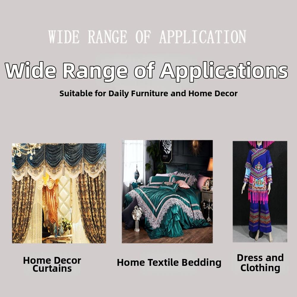 Flat Wire Gold Wire 2.5cm Width Glitter Lace Trim Ethnic Style Gold Color Clothing Decoration Accessories for Home Curtain Decor