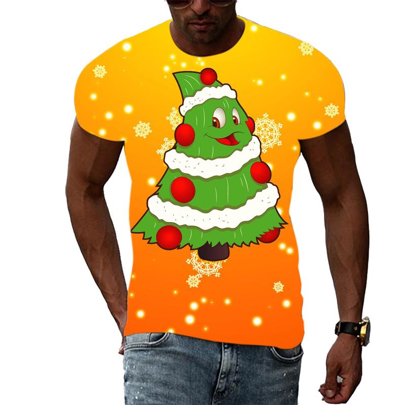 New Unisex Celebrate Christmas T-shirt With Print Fashion Casual Creative Trend Men's T-shirt Summer Interesting Hip Hop Tshirt