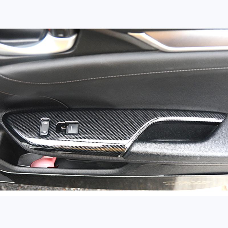 For Hon Da New Ci Vic 10th Gen 2016 2017 2018  LHD Car Interior Armrest Window Lift Switch Button Cover