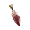 Natural Mookaite Gemstone 925 Solid Sterling Silver Two Tone Pendant 1.75" Z8y88