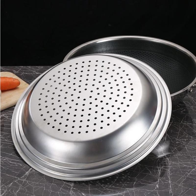 Ein Dampfgareinsatz kann 30-32-34 Zoll Woks aufnehmen Multifunktionaler Dampfgareinsatz Dampfgitter Universal