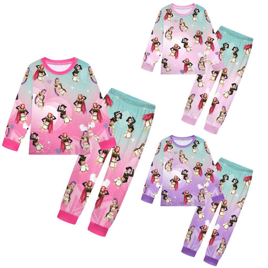 Children's Fashion Suit Skirt Round Neck Long Sleeve Top Pants