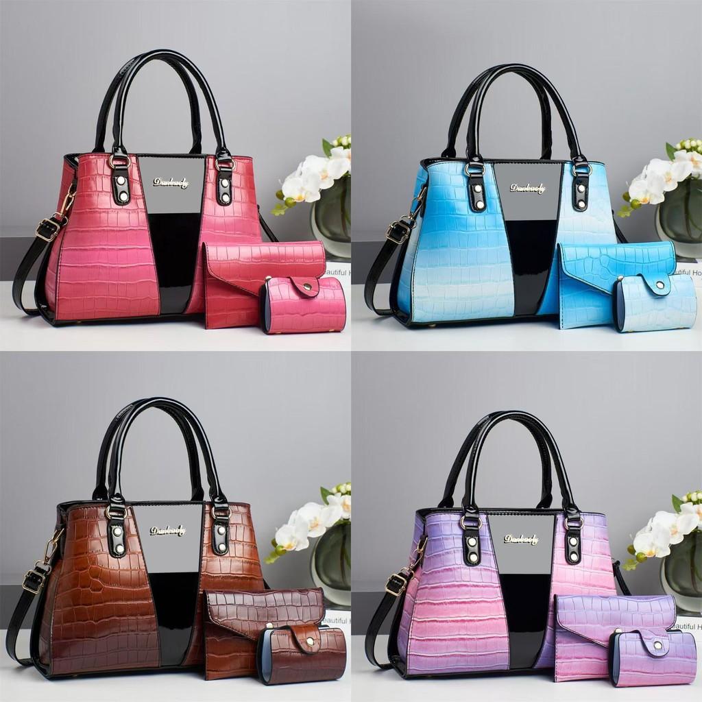 Metal Pu Letter Large Capacity Crocodile Pattern Bag Zipper Closure Daily Use