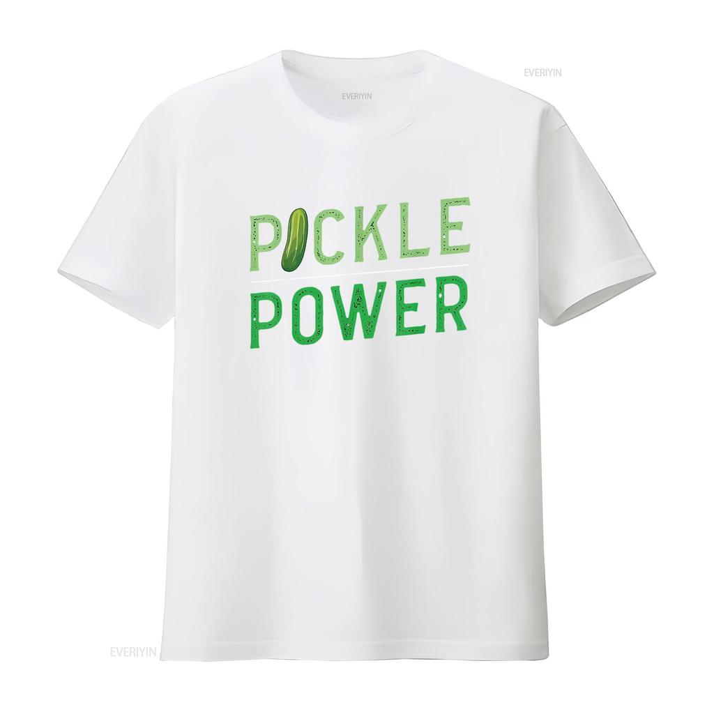 Heren Pickle Powers Groente Energiebron Gezond Leven T-shirt Zwart 4XL vintage Gewassen Zacht homme Stijlvol Unisex