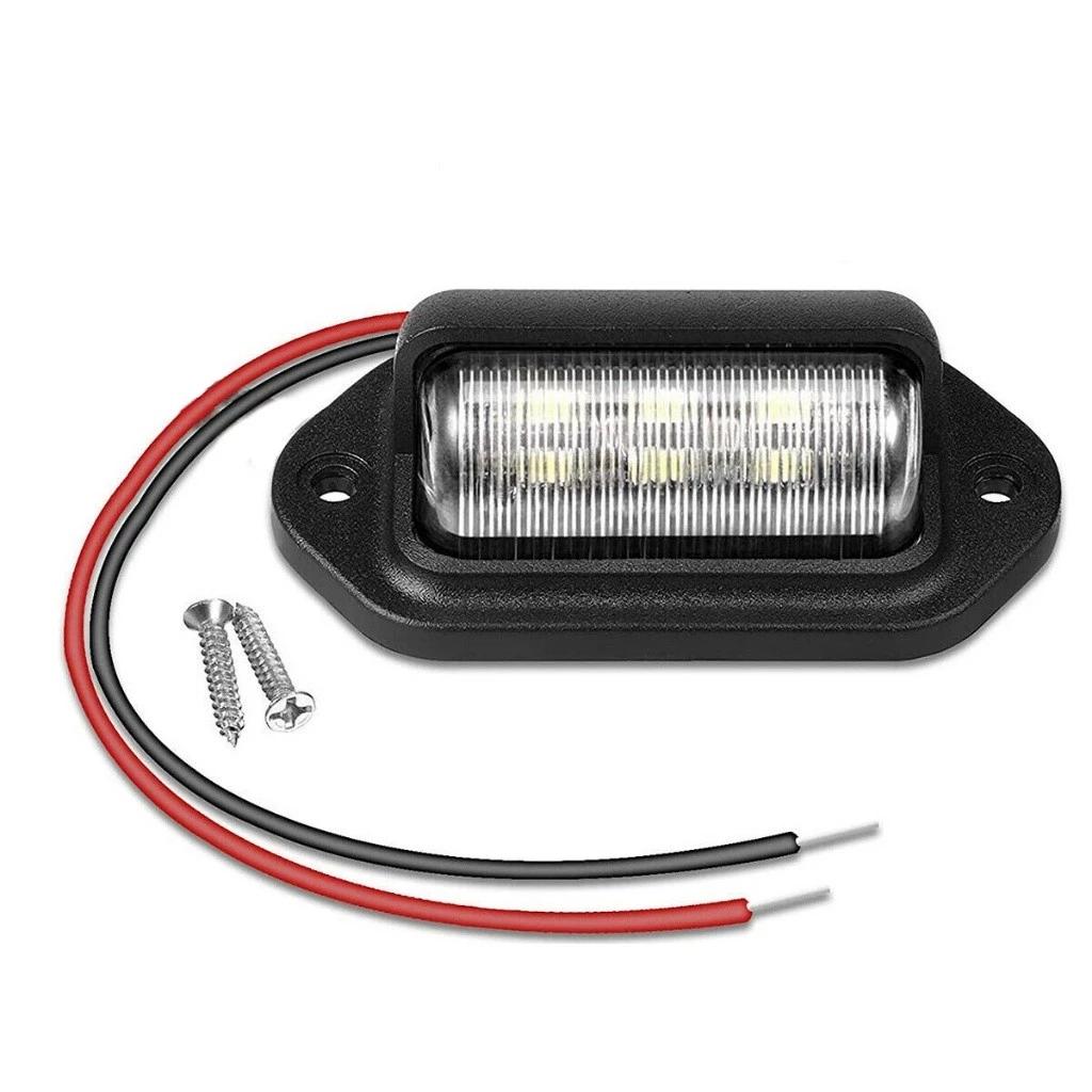 

6 LED Car License Number Plate Light Universal Waterproof Tail Light for SUV Truck Trailer License Plate Lights 12-24V