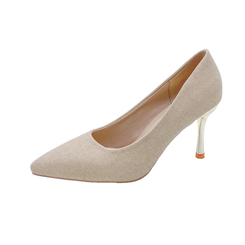 

Женские туфли на высоком каблуке, тонкий каблук, остроносые женские туфли, новинка весны и лета 2025 года, свадебные туфли с темпераментом, с высоким чувством, легкая роскошь, модные одинарные туфли 40
