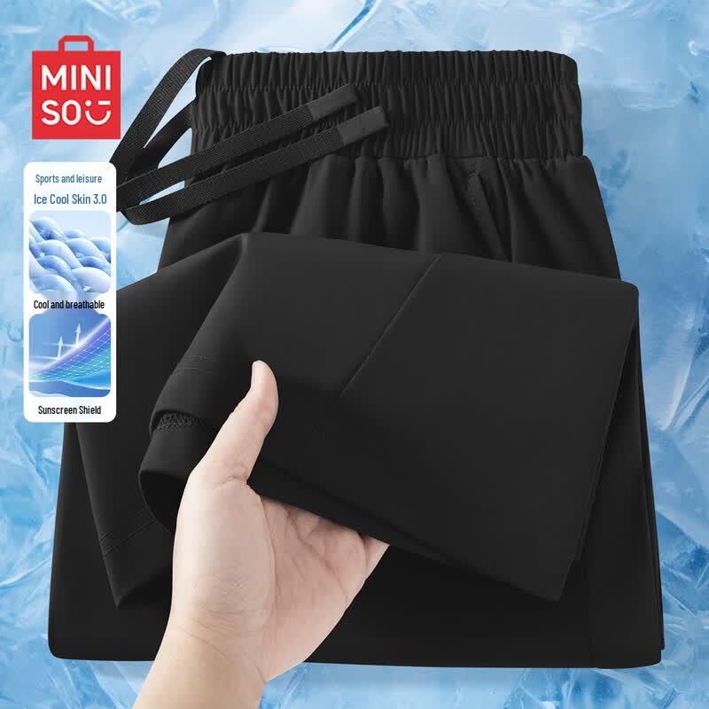 MINISO Men s Ice Silk Cooling Sport Shorts 2XL чёрный