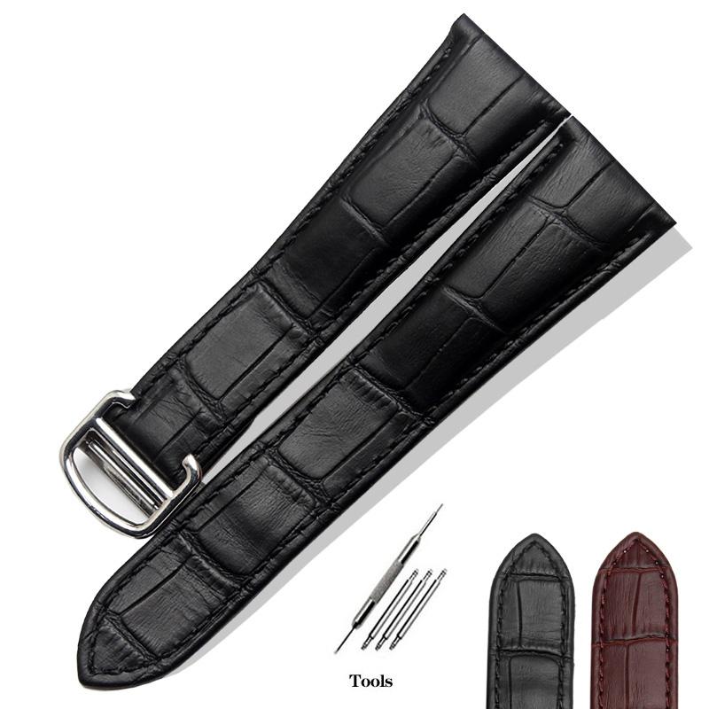 Uhrenarmband für Cartier Tank Echtes Leder Uhrenarmband Herren Claire Ledergürtel London Solo Mechanische Uhr Zubehör 25mm