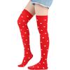 Valentines Day Over Knee Long Socks Cute Lip Heart Love Pattern Thigh High Stockings for Women Parties and Casual Wear