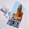 1pc Grizzy Bear Beach Towel with Custom Name, Beach/Swimming/Bath/Picnic/Camping Towel, Suitable for Seaside Beaches