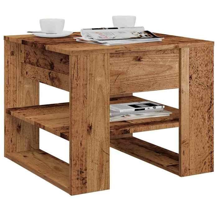 VidaXL Coffee Table Old Wood 55.5x55x45 Cm Engineered Wood, Side Table, Living Room Table, Side Table, End Table 856818
