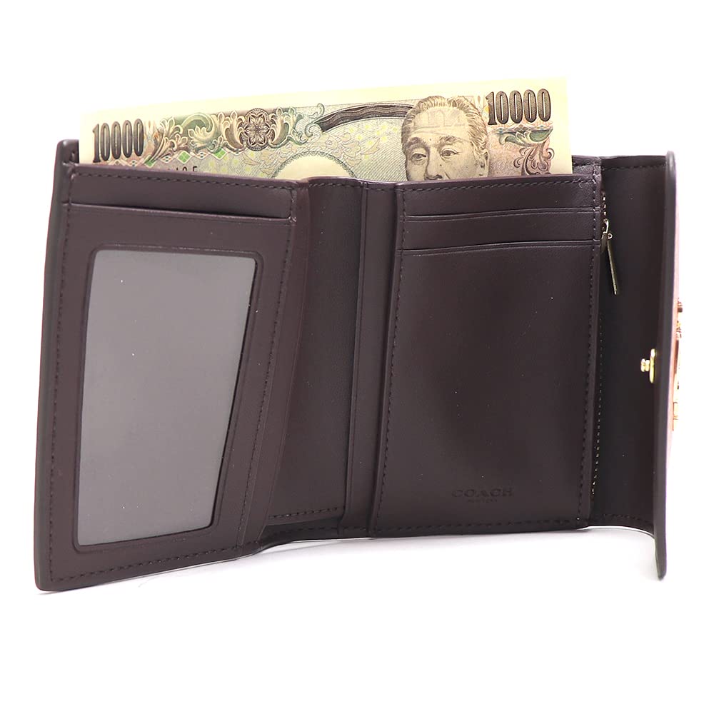 Coach Khaki and CF369 IMS4L Women's Tri-fold Wallet, Terracotta, [Used]