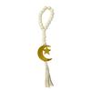 Ramadans Wood Beaded Garlands Acrylic Moon Pendant Wall Hanging Ornament with Tassels For Islamic Festives Home Decorations