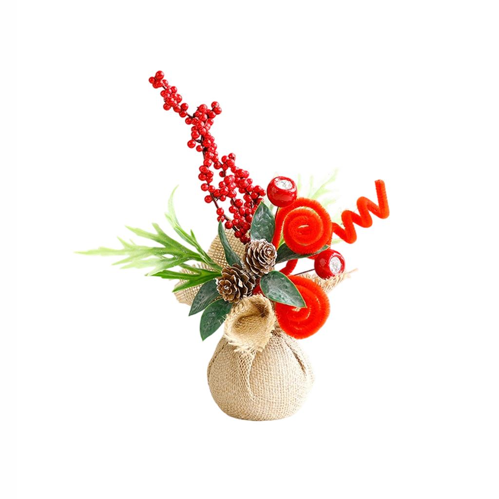 Christmas Decorations, Desktop Christmas Tree, Artificial Christmas Tree, Potted Plant Bouquet, Small Artificial Tree Desktop Ornament.