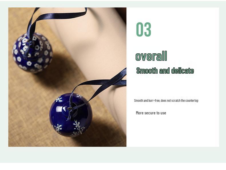 Blauer und weißer Jingdezhen Keramikkugel-Anhänger - Auto- und Weihnachtsdekoration.