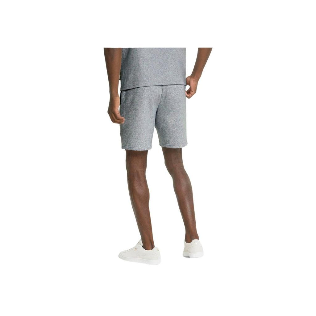 Puma Logo Print Solid Color Straight Shorts Men Bottoms Grey 536934-04