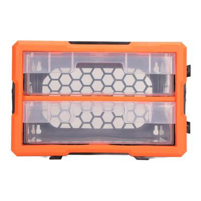 Hardware Box Organizer 2 Drawers Toolbox Large Capacity Screw Components Storage Case