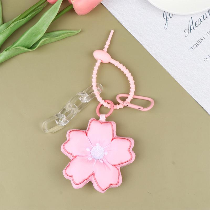 

Розовый брелок для ключей с цветущей вишней, подвеска в виде сакуры из ткани, милый брелок для ключей с цветком, подвески для рюкзака, украшения для автомобиля, аксессуары для сумок