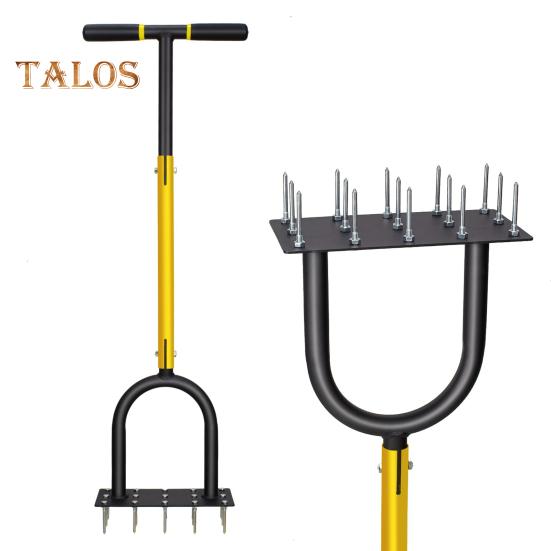 Lawn Aerator 15-Spike Aerator with Long T Handle Heavy Duty Aerating Tool for Efficient Soil Loosening Grass Care Lawn Maintenance