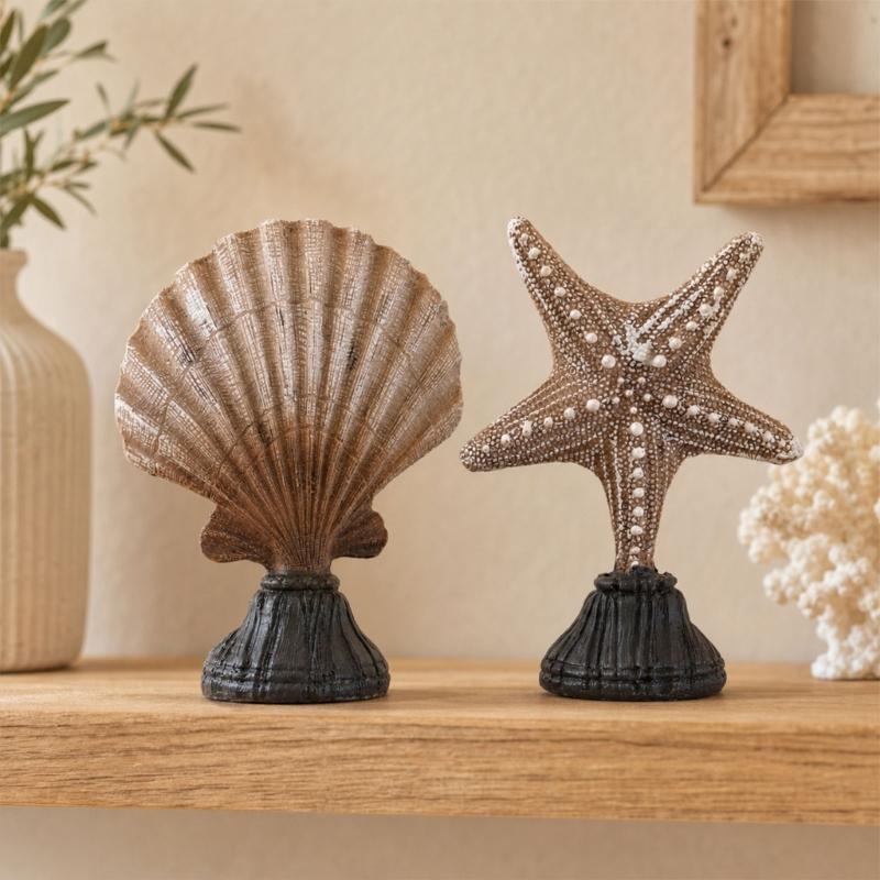 Coastal Decorative Figure with Textured Finish and Fixed Base for Bedroom Shelf and Study Display Indoors Daily Use