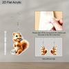 2D Flat Acrylic Cute Animal Squirrel Pendant Earrings, Suitable As a Holiday Gift for Women, Holiday Party Decorative Jewelry.