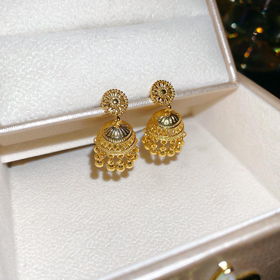 Silver Needle Diamond-Inlaid Acrylic Tassel Earrings: Luxurious Ethnic Style Studs for Women