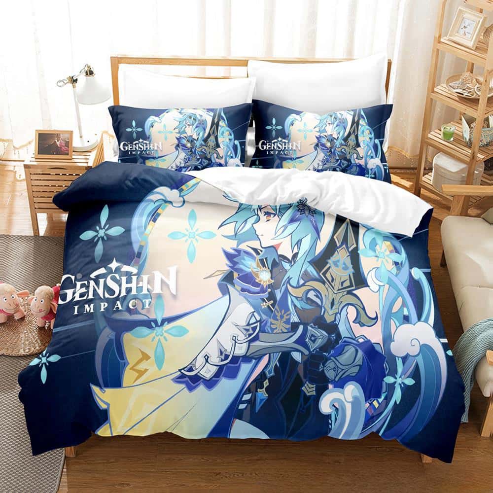 Kawaii Anime Genshin Impact Eula Lawrence Bedding Set Single Twin Full Queen King Size Duvet Cover