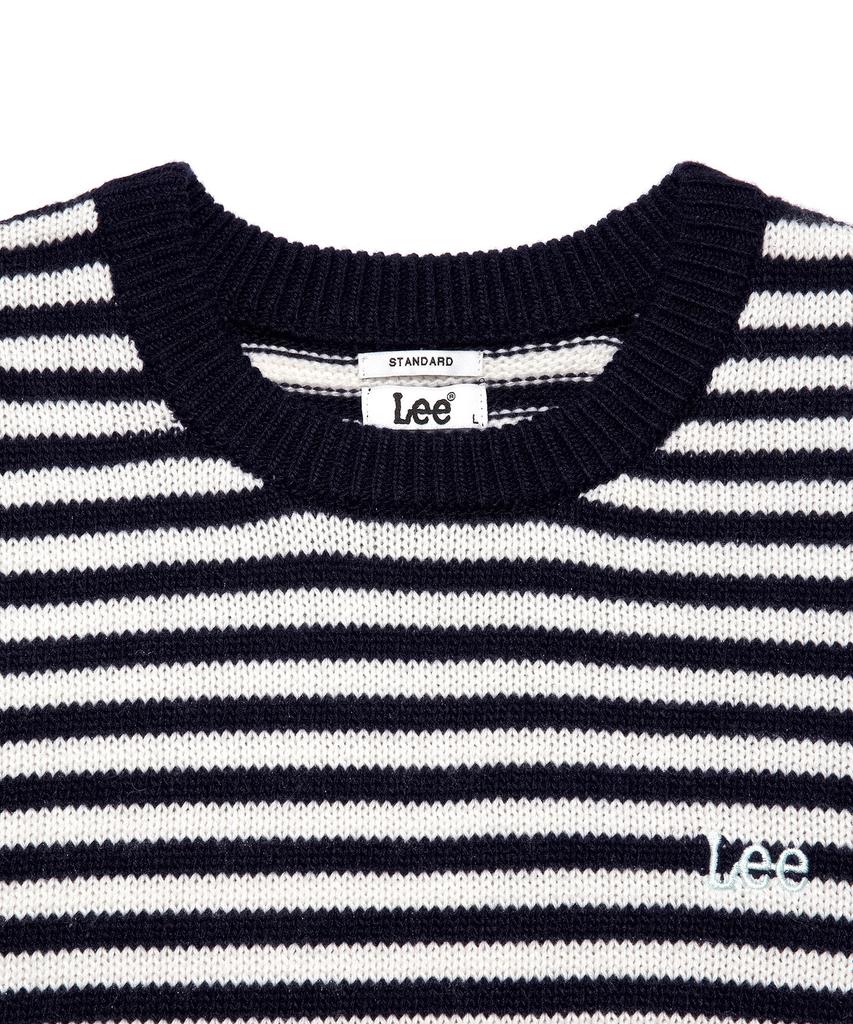 LEE Striped Small Logo Knit Navy