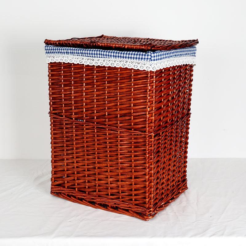 Woven Laundry Hamper With Lid Rectangular Storage Basket Bedroom Bathroom Modern Minimalist Home Organization