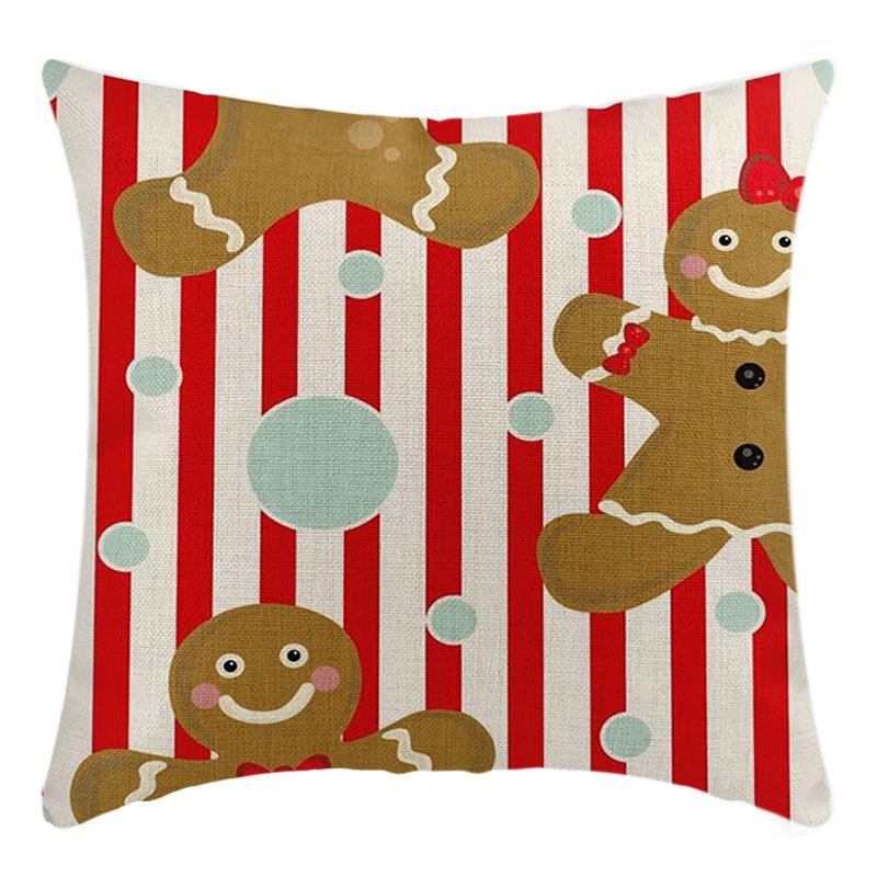 Weihnachts-Kissenbezug Pfirsichhaut Leinen Digitaldruck Kissen Santa Claus Kissen Kissenbezug