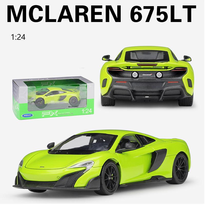 Welly 1:Modello di auto in lega McLaren 675LT in scala 24 Diecast Metallo Veicoli Giocattolo Modello di auto Collezione Alta Simulazione Regali per bambini