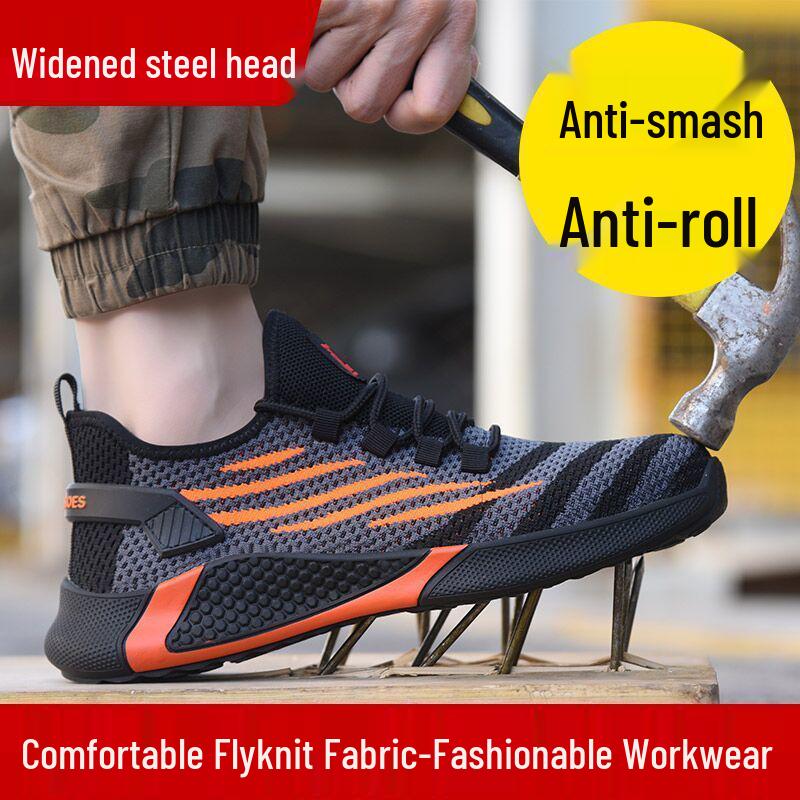 Breathable Steel Toe Safety Shoes - Anti-Smash, Anti-Puncture, Soft Sole, Comfortable Work Shoes for Men