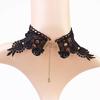 Women Black Lace Choker Necklace Crystal Pendant Gothic Tassel Chain for Party Prom Costume Jewelry for Women