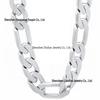 European & American Men's 12MM Silver-Plated Flat Curb Chain Necklace by TikTok TEMU