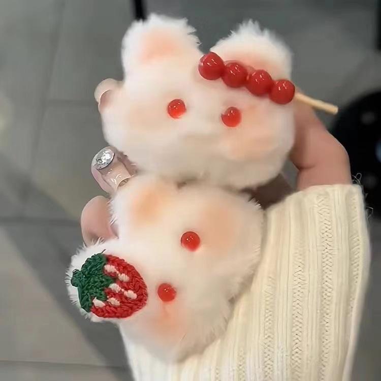 Sugar Gourd Rabbit Hairy Hair Band Hairpin Female Soft Cute Cute Blush Rabbit Hair Rope Student Ponytail Hair Accessories