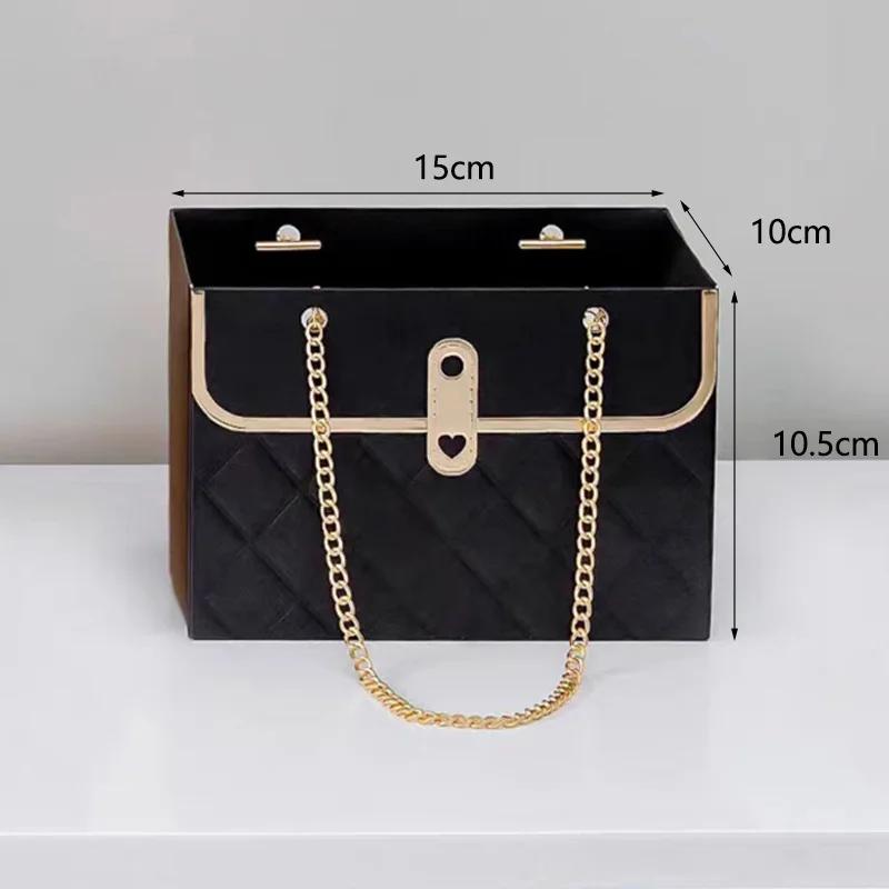 Paper Handy Gift Bag Flower Box Handy Gift Bag Basket Wedding Party Valentine's Day Gift Rose Flower Storage Packaging Birthday