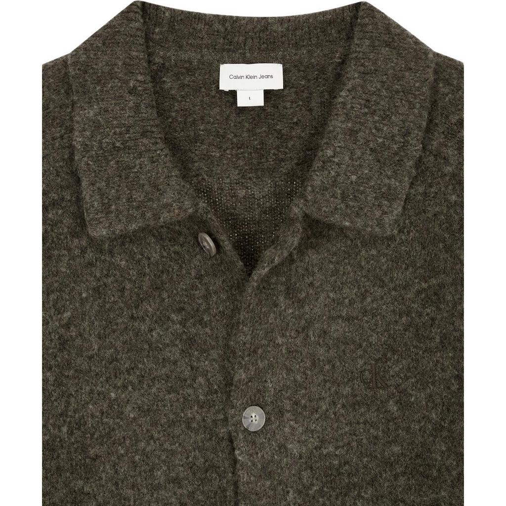 Calvin Klein Solid Color Polo Neck Comfortable Knitted Long Sleeve Jacket Men Jackets Brown J326675-PBX