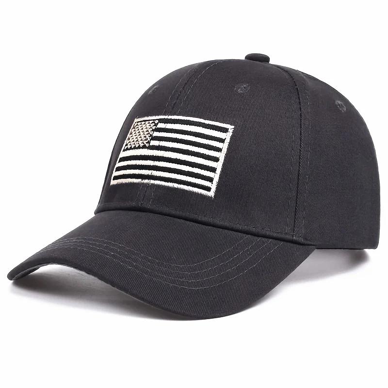 Unisex American Flag Embroidery Baseball Caps Spring and Autumn Outdoor Adjustable Casual Hats Sunscreen Hat Sports Cap