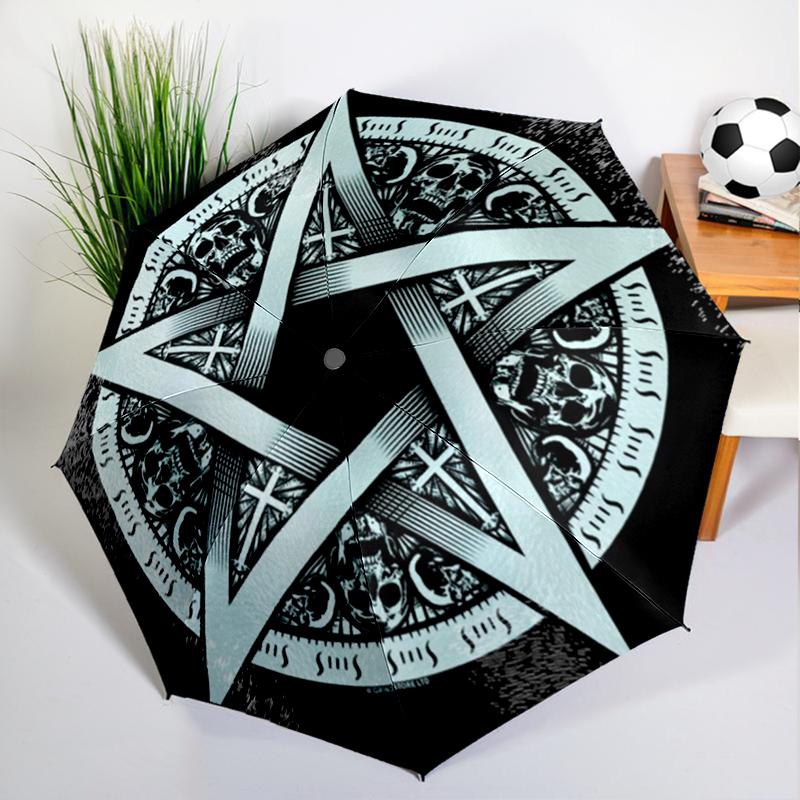 Witchcraft Pentagram Umbrella Automatic Open/close, Sturdy Iron Frame & 8-Rib Struct, Umbrella for Women & Men, Christmas Gifts