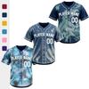 Garment Washed Soft Jersey Team Uniform Rs Quartz Swirl Tie Dye Custom Stitched Baseball Jerseys for Bulk Team Stock