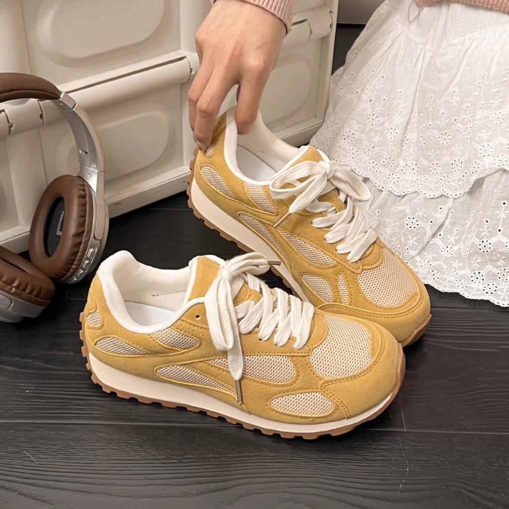 2025 Spring New Forrest Gump Women's Shoes Versatile Comfortable Flat-bottomed Lace-up German Training Shoes Fashion Trend Casual Sports Shoes