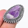 Natural Sage Amethyst Gemstone 925 Sterling Silver Jewelry Ring Size 8 p1H64