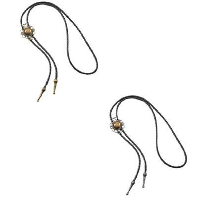 Unisex Southwest Inspired Bolo Tie Necklace Hip Hop Jewelry With Tribal Pendant And Practical PU Leather Metal Chain