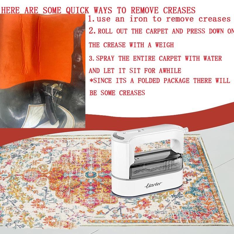 Alfombra de Sala de Estar Desgastada Verde Degradado Diseño de Medallón Diseño Simple Alfombra Antideslizante Sala de Estar Hogar Alfombras Ahora Alfombra