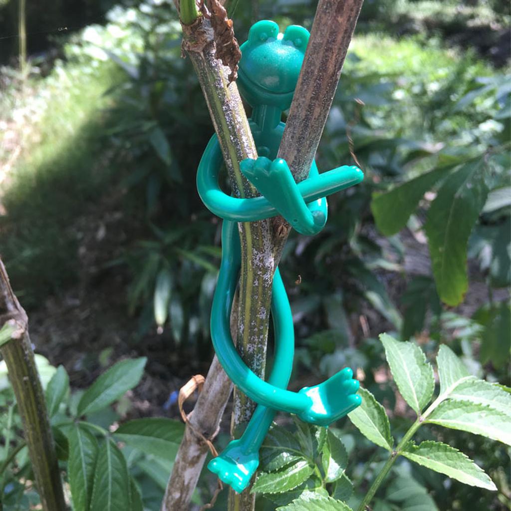 5Pcs Frog Shaped Reusable Cable Wire Tie Decorative Twist Bendable Garden Plant Support Adjustable Flexible Clip Stem
